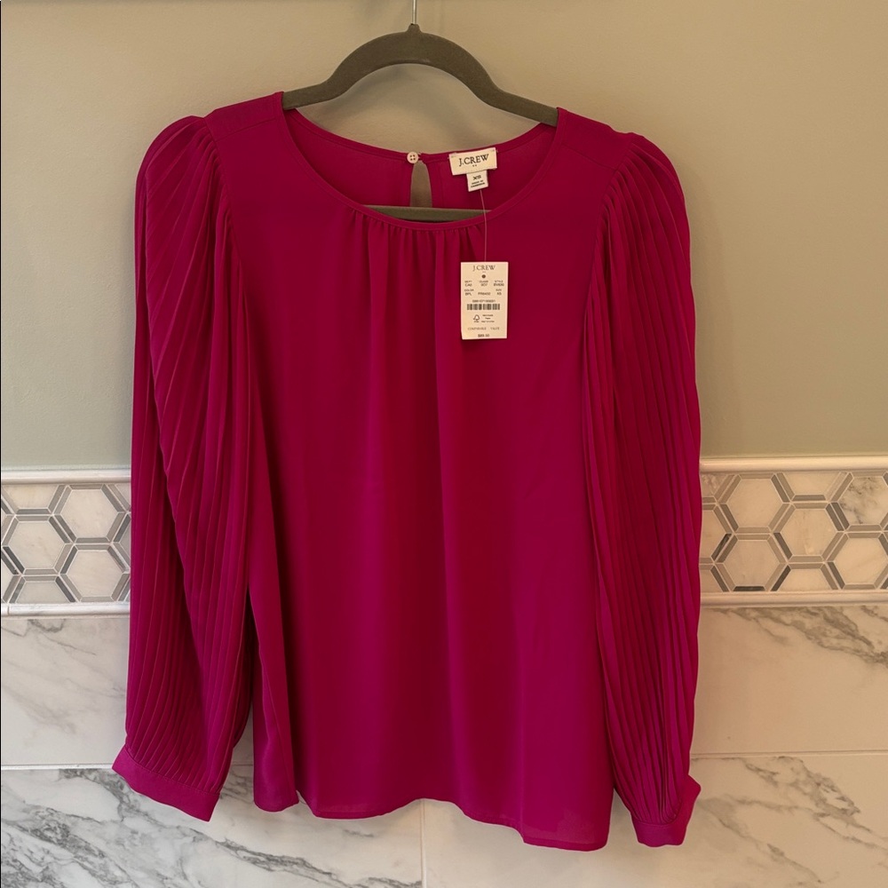 J. Crew Hot Pink Blouse NWT